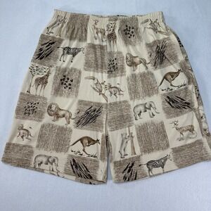 C.S.T. Sport Shorts Men's Extra‎ Large Beige Animal All Over Print Safari Casual